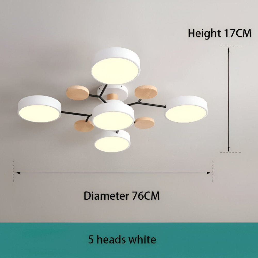 Lampe de plafond LED avec détails en bois – design moderne avec plusieurs options d'éclairage