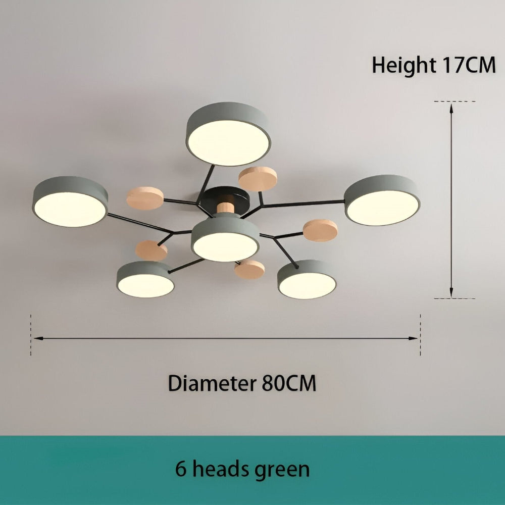 Lampe de plafond LED avec détails en bois – design moderne avec plusieurs options d'éclairage