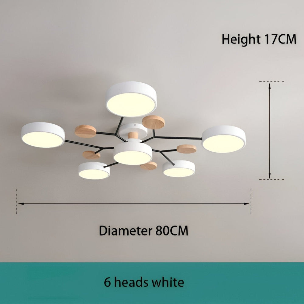 Lampe de plafond LED avec détails en bois – design moderne avec plusieurs options d'éclairage
