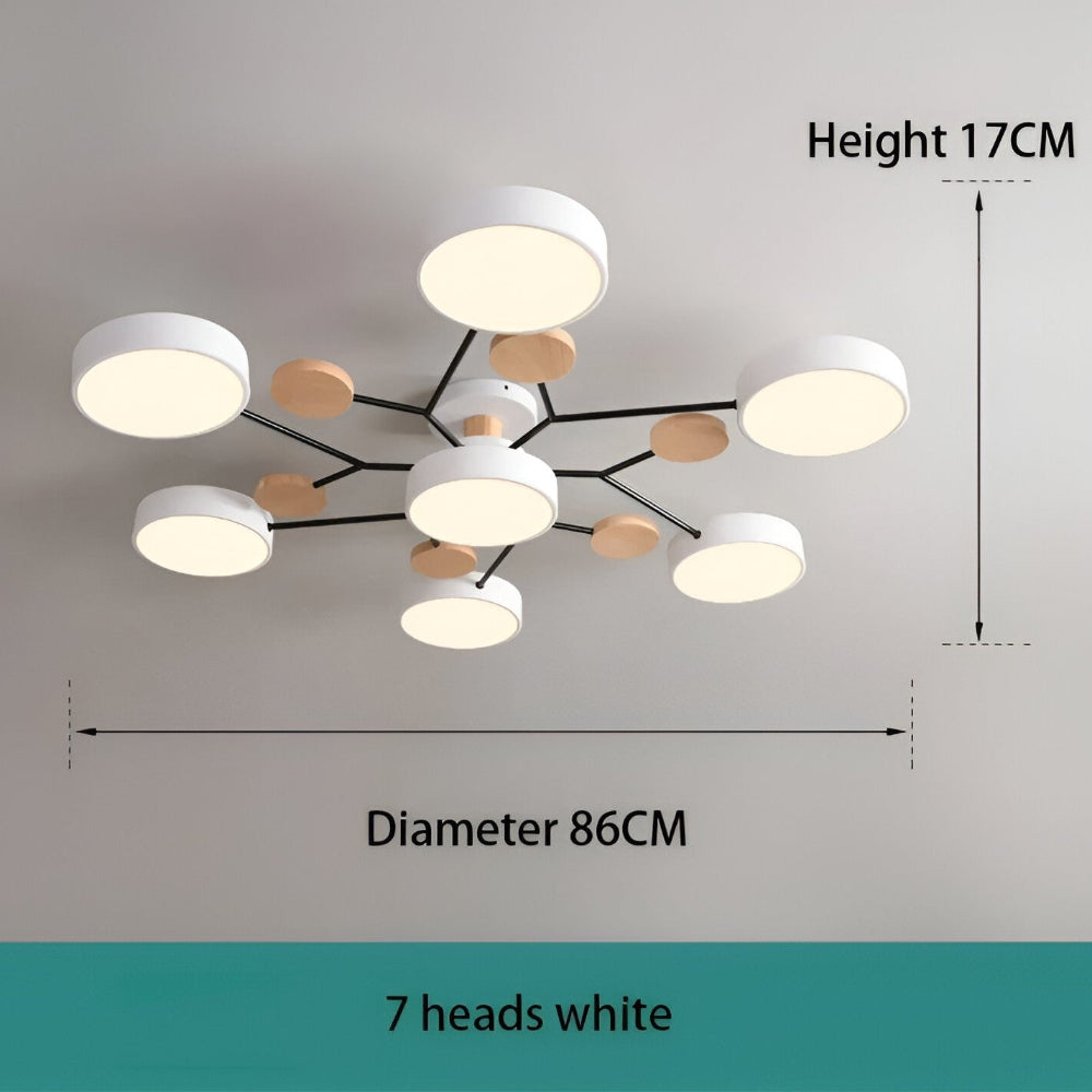 Lampe de plafond LED avec détails en bois – design moderne avec plusieurs options d'éclairage