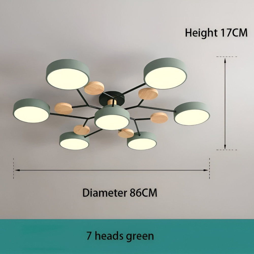 Lampe de plafond LED avec détails en bois – design moderne avec plusieurs options d'éclairage