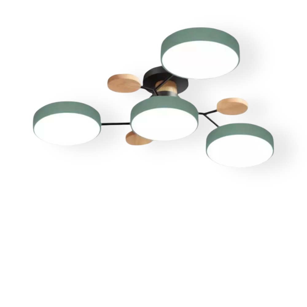 Lampe de plafond LED avec détails en bois – design moderne avec plusieurs options d'éclairage
