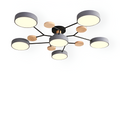 Lampe de plafond LED avec détails en bois – design moderne avec plusieurs options d'éclairage