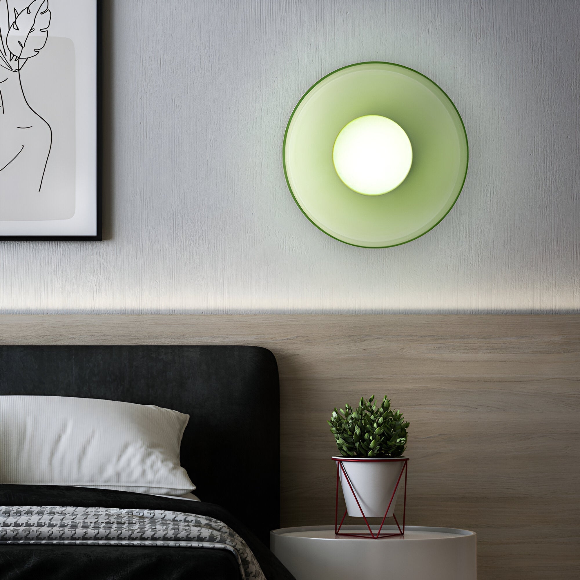 Lunaro – Lampe de plafond ronde en verre et pierre avec éclairage LED moderne