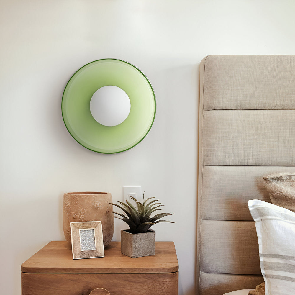 Lunaro – Lampe de plafond ronde en verre et pierre avec éclairage LED moderne