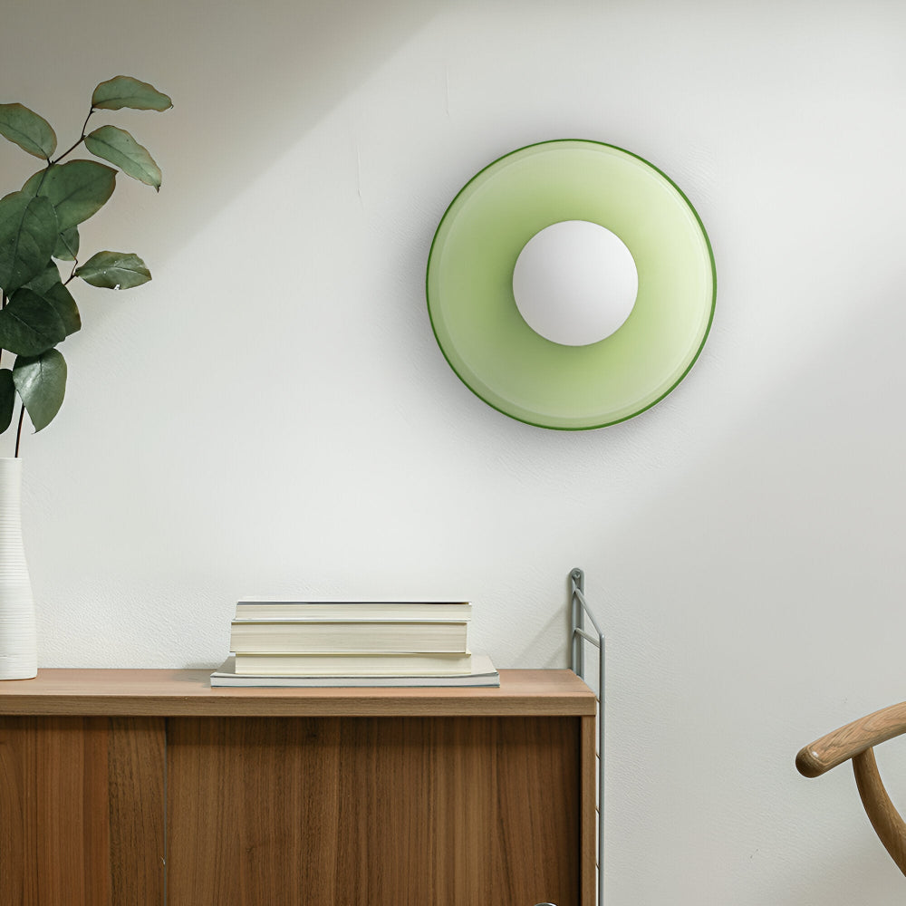 Lunaro – Lampe de plafond ronde en verre et pierre avec éclairage LED moderne