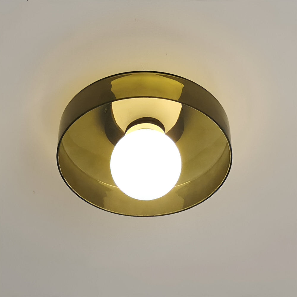 Lunaro – Lampe de plafond ronde en verre et pierre avec éclairage LED moderne