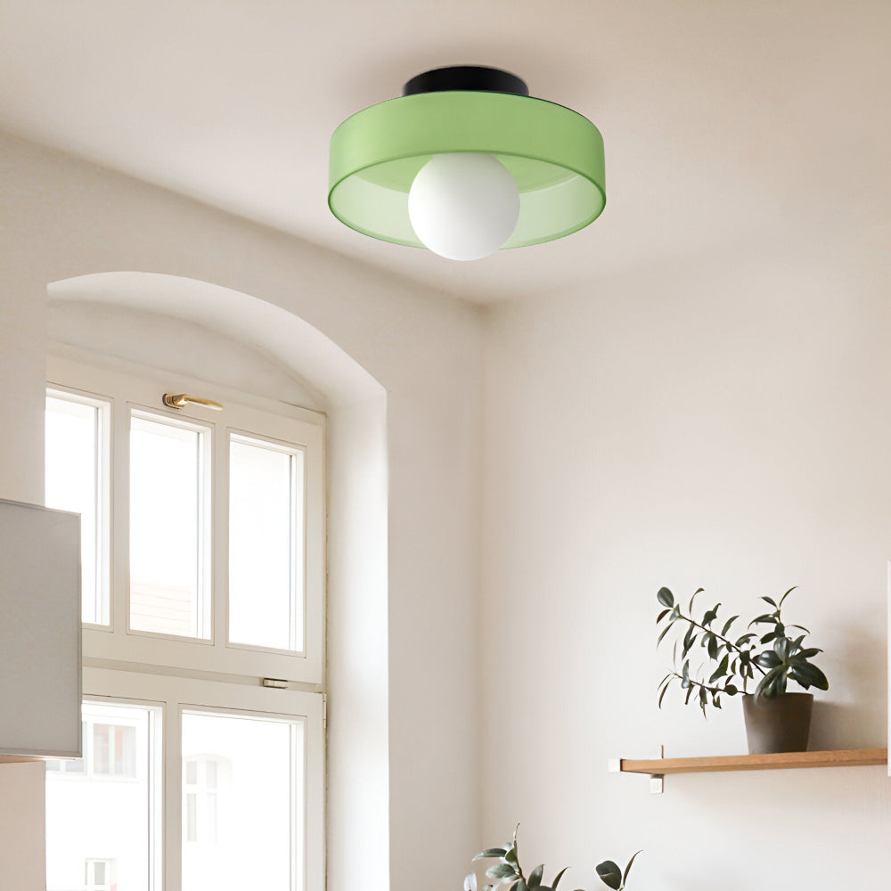 Lunaro – Lampe de plafond ronde en verre et pierre avec éclairage LED moderne