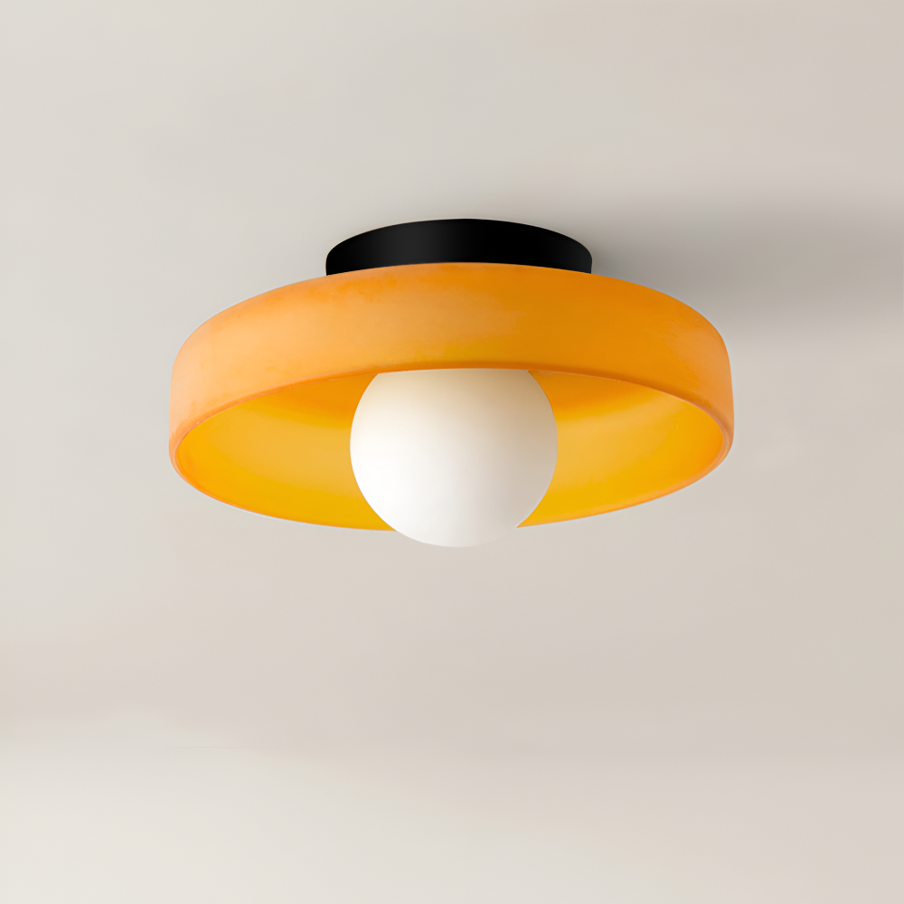 Lunaro – Lampe de plafond ronde en verre et pierre avec éclairage LED moderne