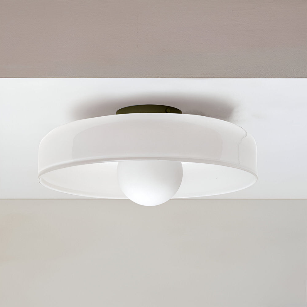 Lunaro – Lampe de plafond ronde en verre et pierre avec éclairage LED moderne