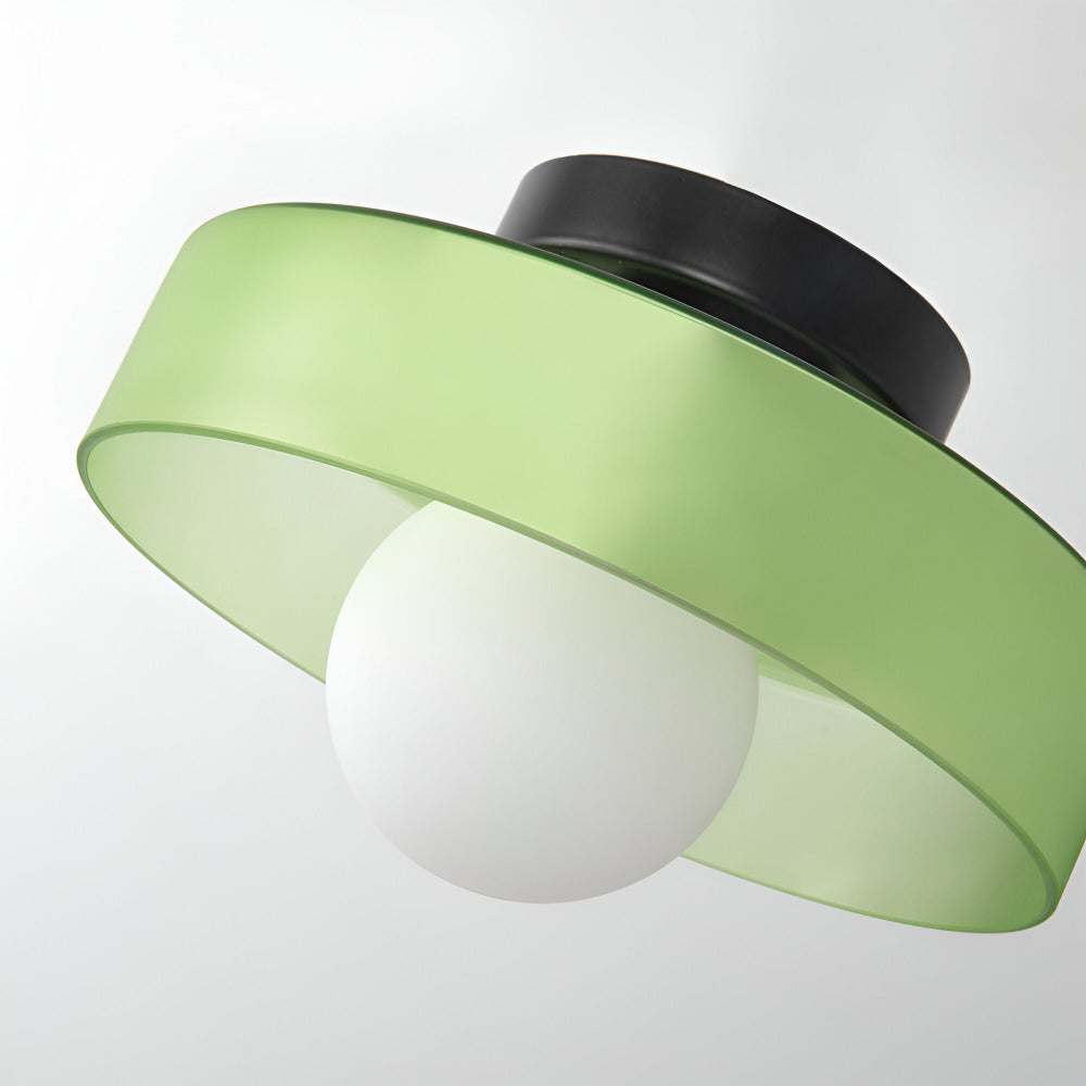 Lunaro – Lampe de plafond ronde en verre et pierre avec éclairage LED moderne
