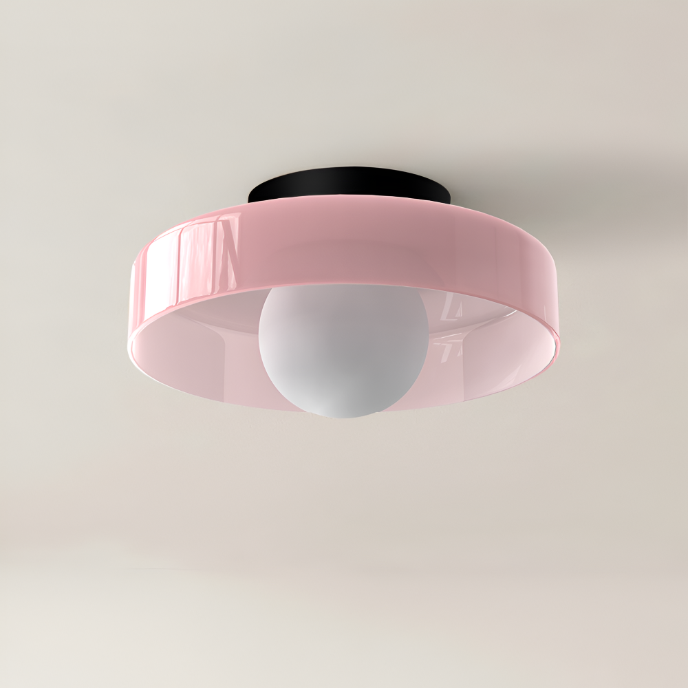 Lunaro – Lampe de plafond ronde en verre et pierre avec éclairage LED moderne