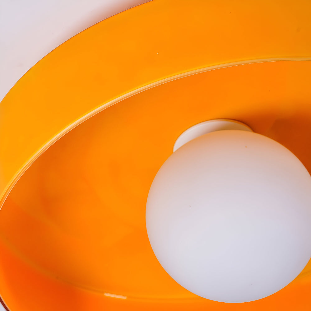 Lunaro – Lampe de plafond ronde en verre et pierre avec éclairage LED moderne