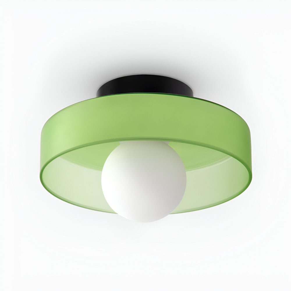 Lunaro – Lampe de plafond ronde en verre et pierre avec éclairage LED moderne