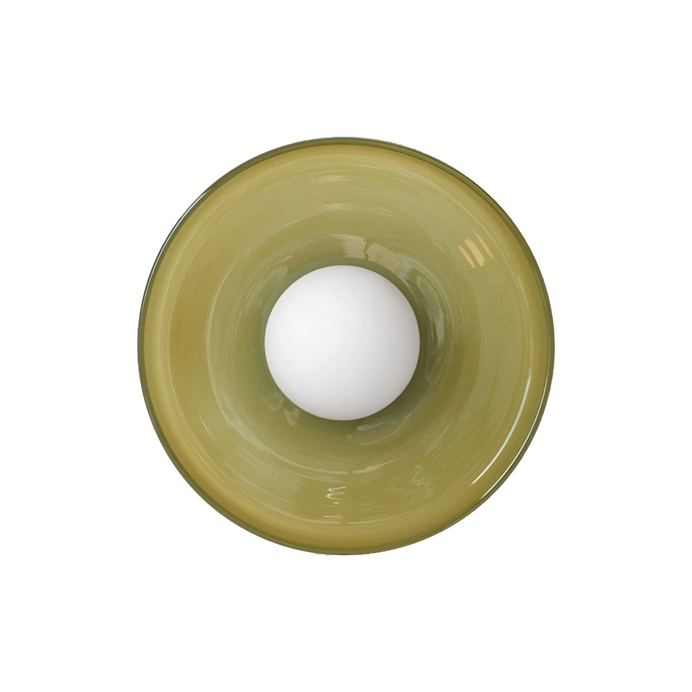 Lunaro – Lampe de plafond ronde en verre et pierre avec éclairage LED moderne