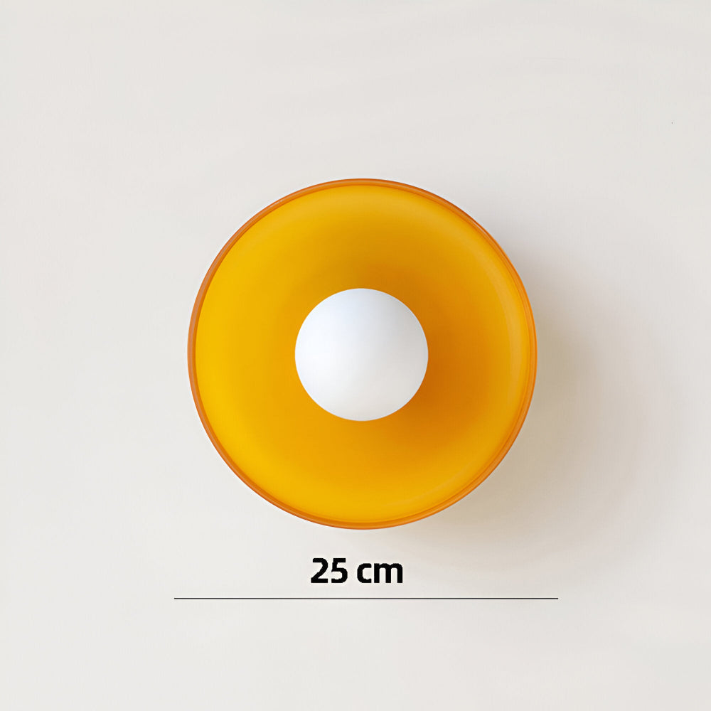Lunaro – Lampe de plafond ronde en verre et pierre avec éclairage LED moderne