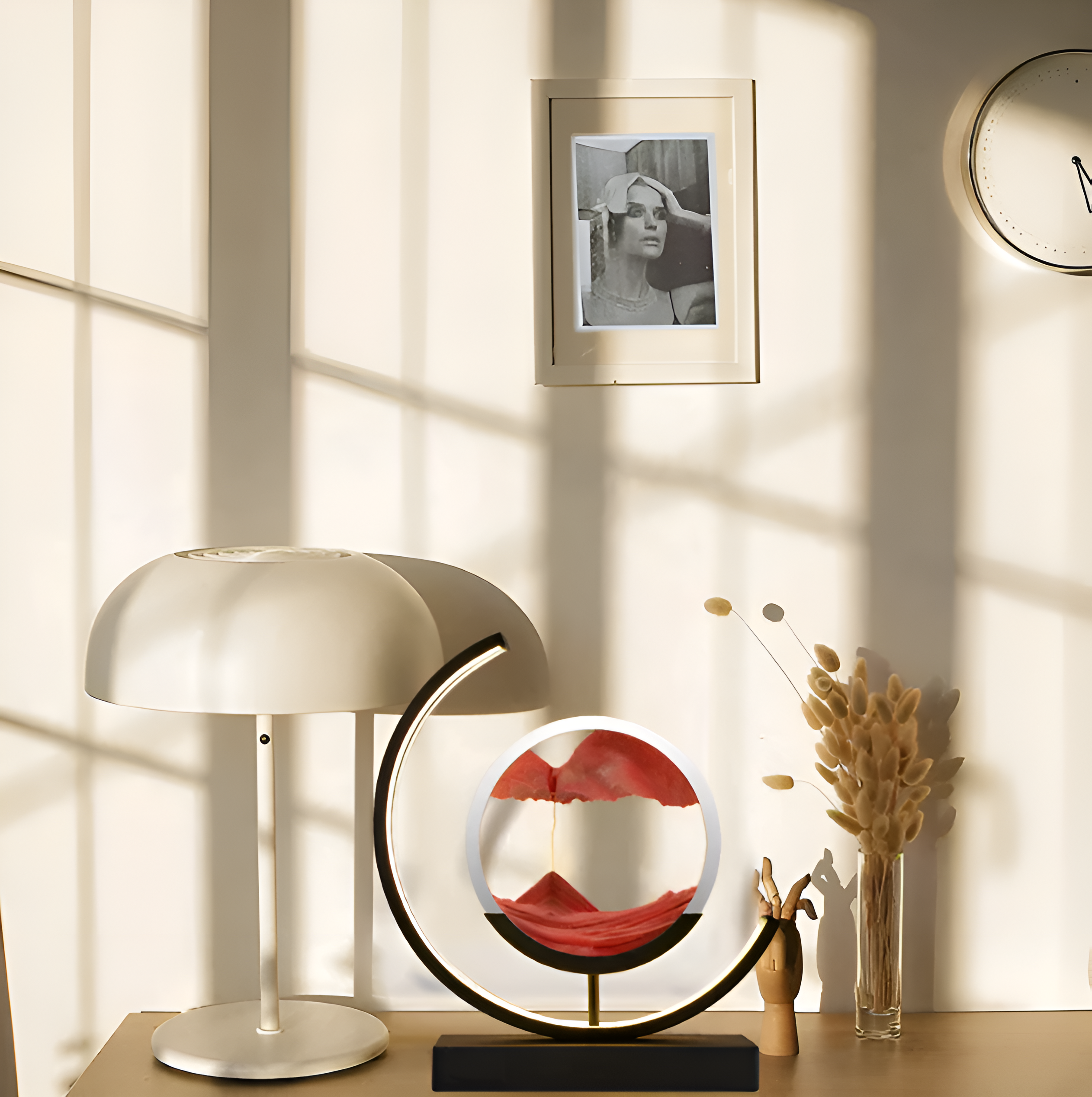 ZenFlow – Lampe à sable avec application et télécommande, LED dimmable en 3 modes lumineux