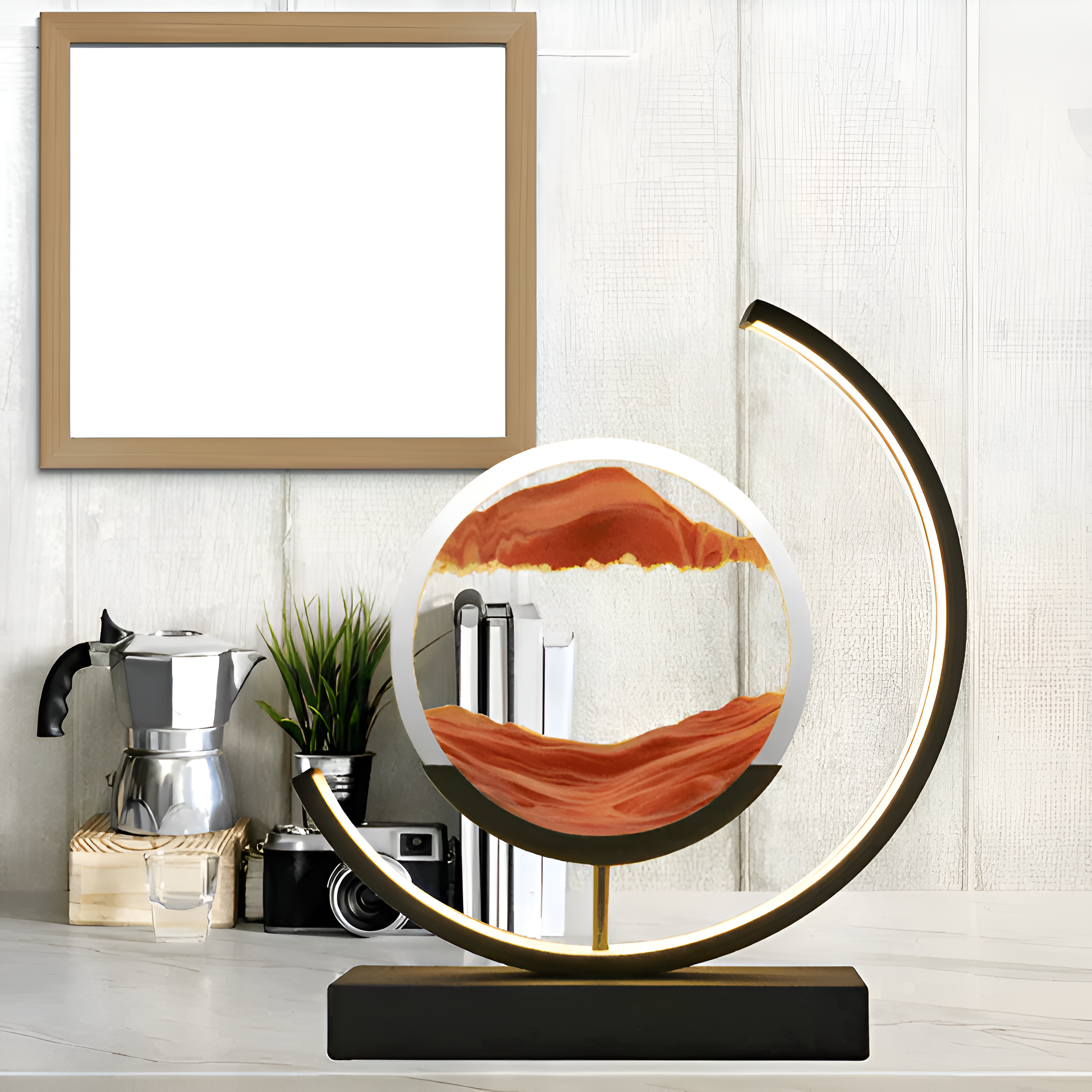 ZenFlow – Lampe à sable avec application et télécommande, LED dimmable en 3 modes lumineux
