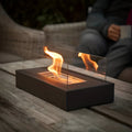 FlamoRidge – Cheminée de Table Rectangulaire en Verre et Métal
