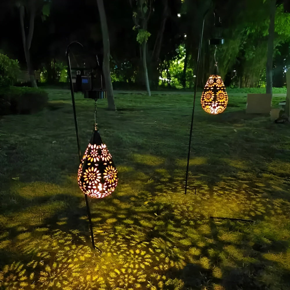 Lanternes de jardin en métal solaire