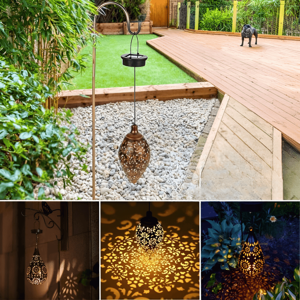 Lanternes de jardin en métal solaire