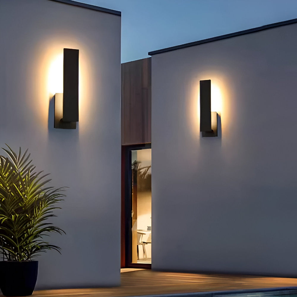 Noctira Black Applique Murale – Lampe Extérieure Étanche Minimaliste en Aluminium