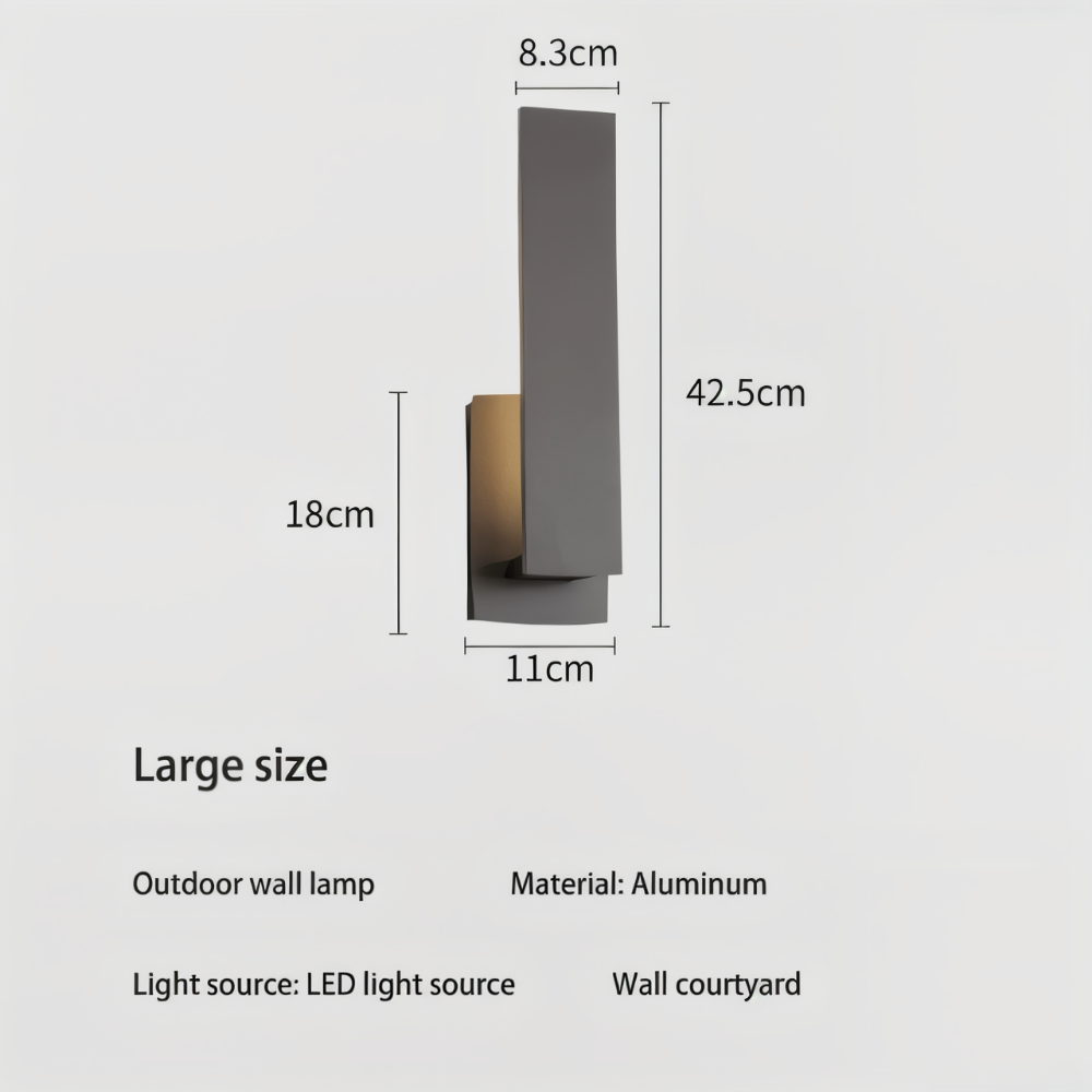 Noctira Black Applique Murale – Lampe Extérieure Étanche Minimaliste en Aluminium