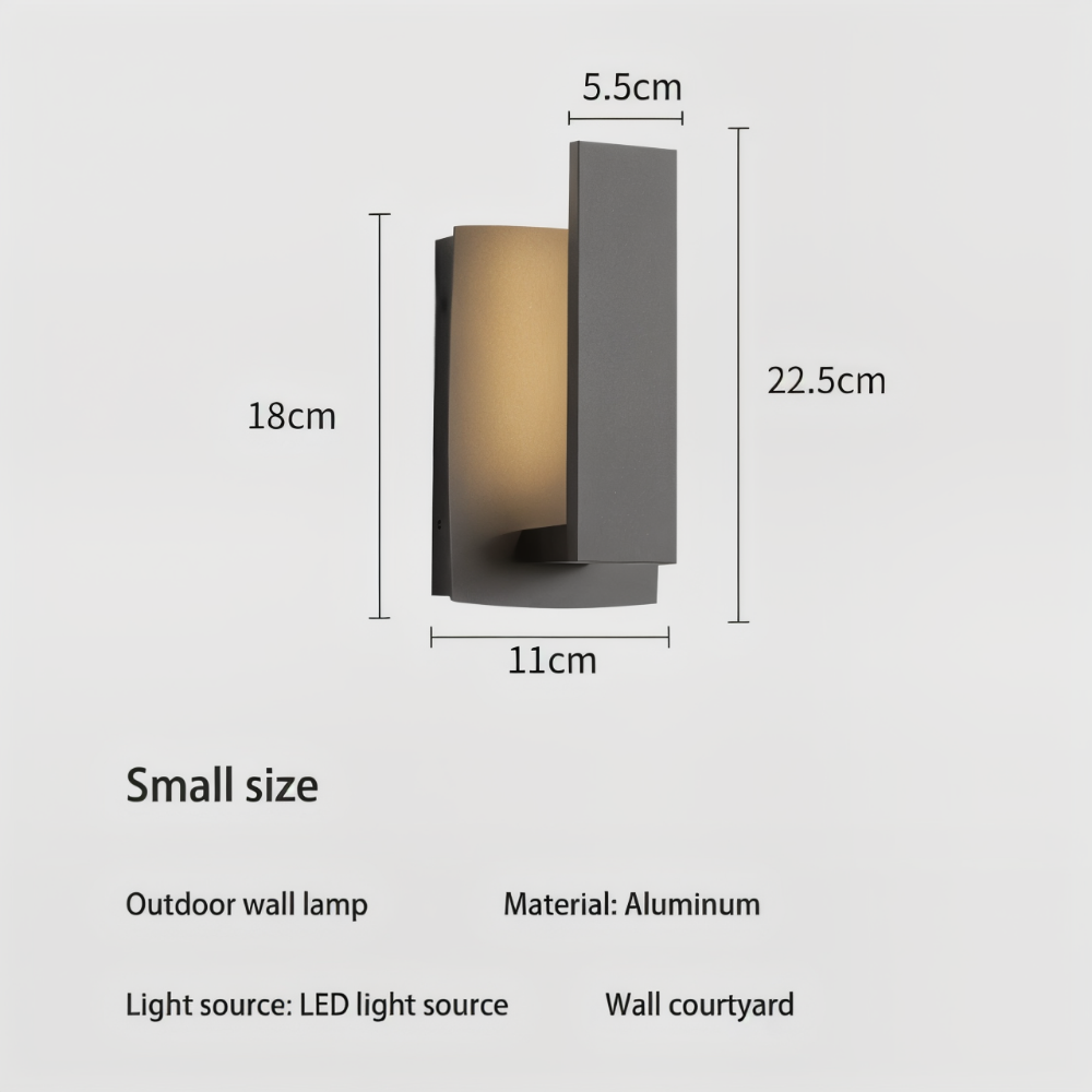 Noctira Black Applique Murale – Lampe Extérieure Étanche Minimaliste en Aluminium