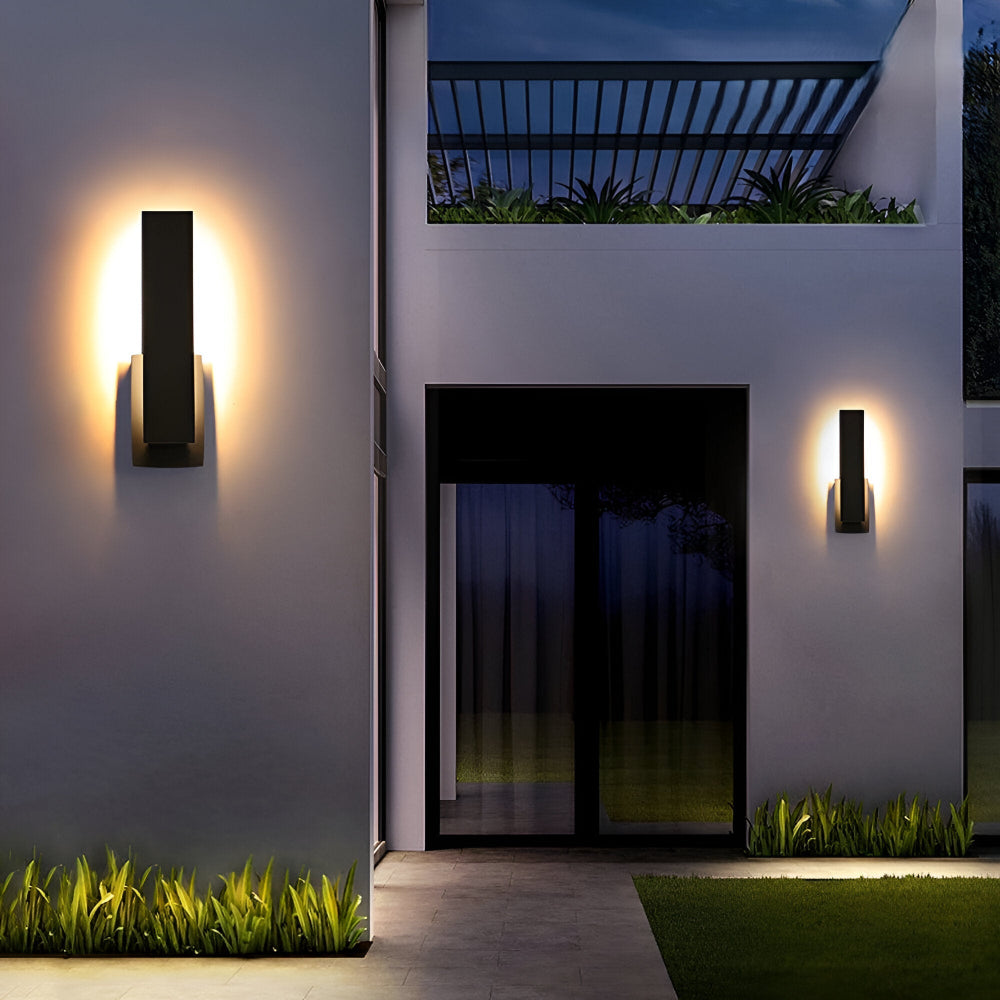 Noctira Black Applique Murale – Lampe Extérieure Étanche Minimaliste en Aluminium