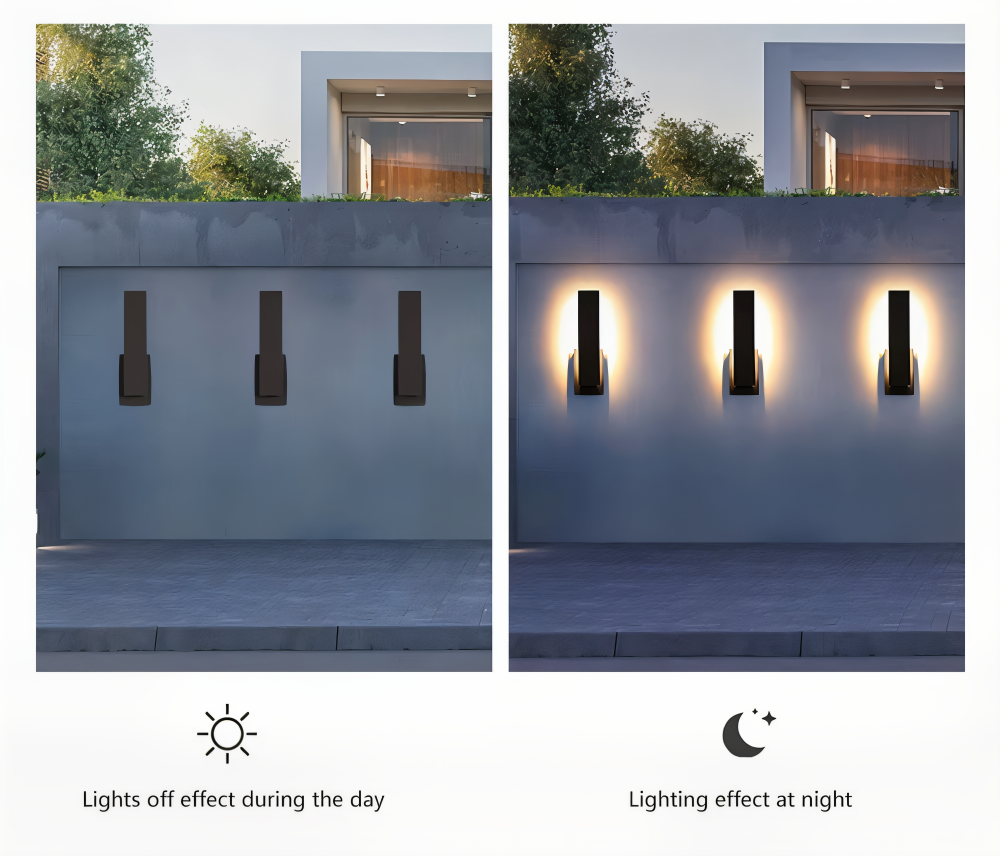 Noctira Black Applique Murale – Lampe Extérieure Étanche Minimaliste en Aluminium