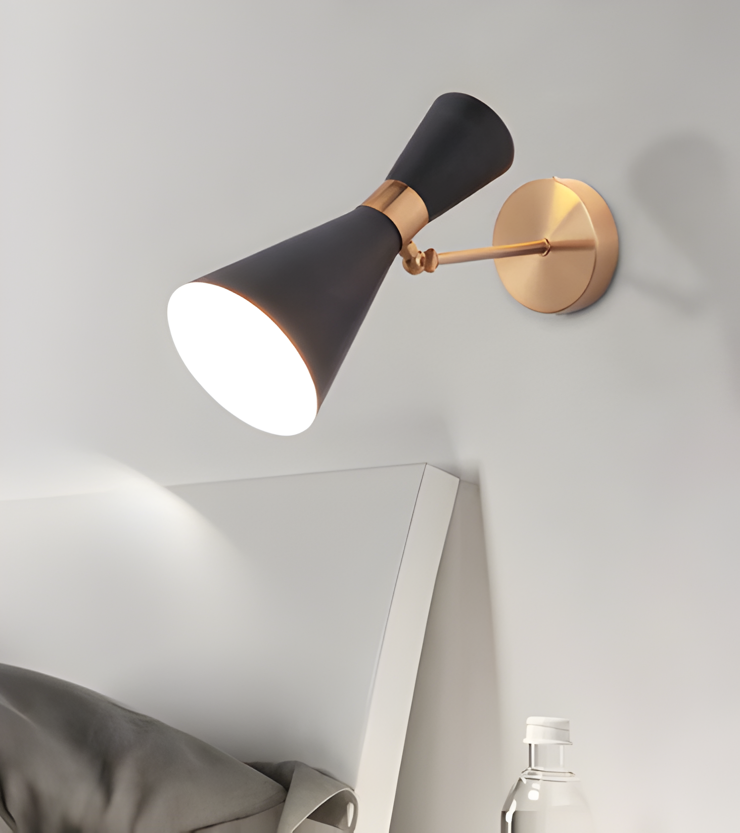 SleekIron Applique Murale - Applique Murale Minimaliste Noir/Blanc - Applique Murale LED Réglable Haut/Bas