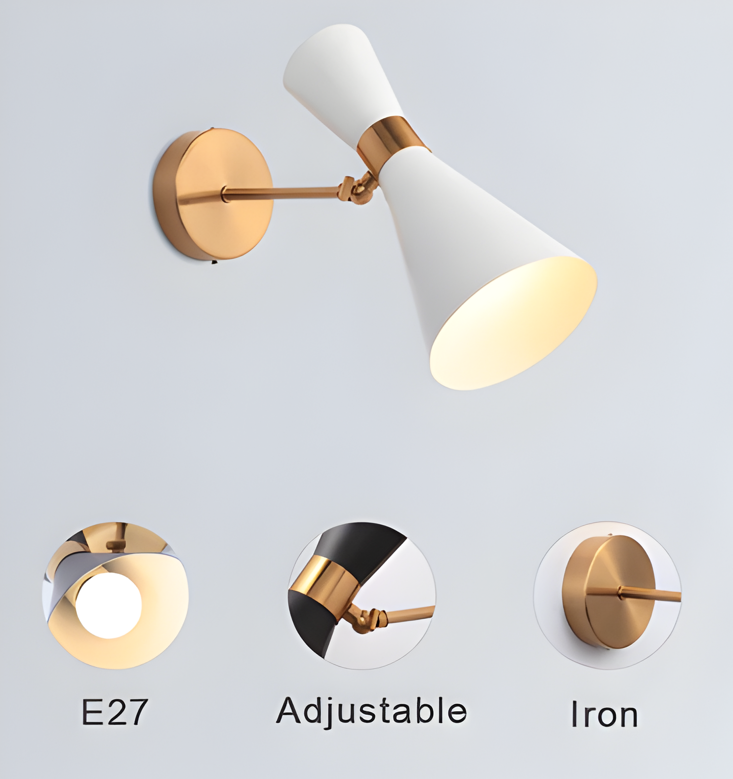 SleekIron Applique Murale - Applique Murale Minimaliste Noir/Blanc - Applique Murale LED Réglable Haut/Bas