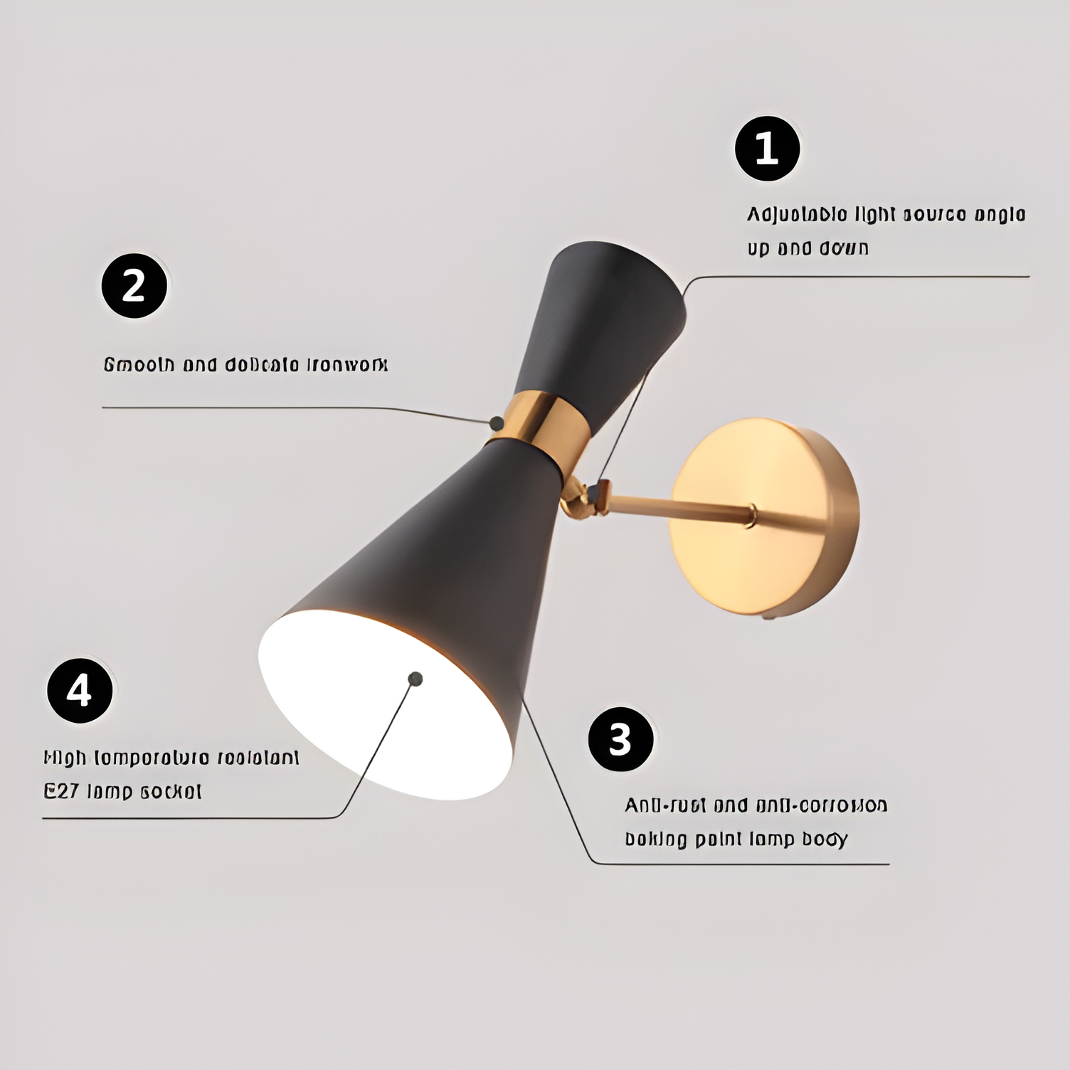 Applique LED ajustable up & down – design minimaliste noir/blanc