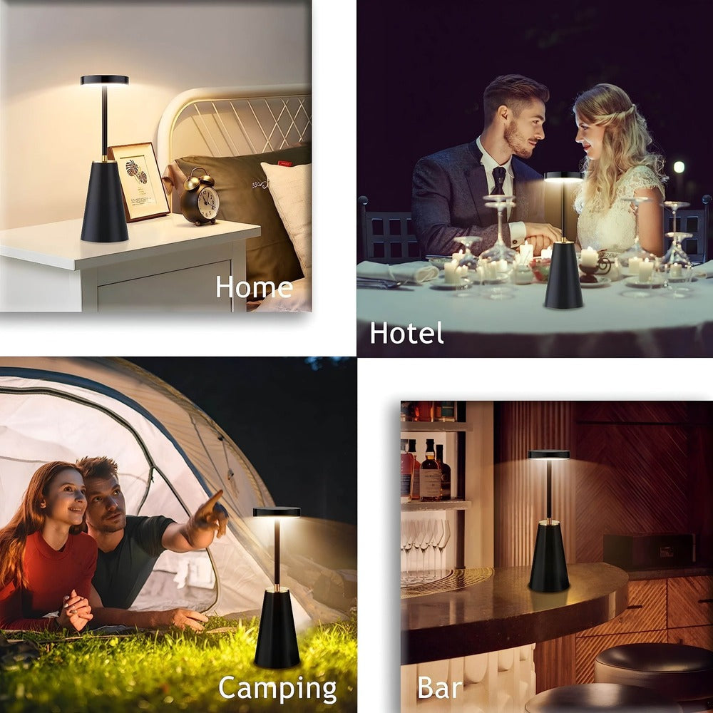 LumoElegance – Lampe de Table Sans Fil au Design Métallique Moderne