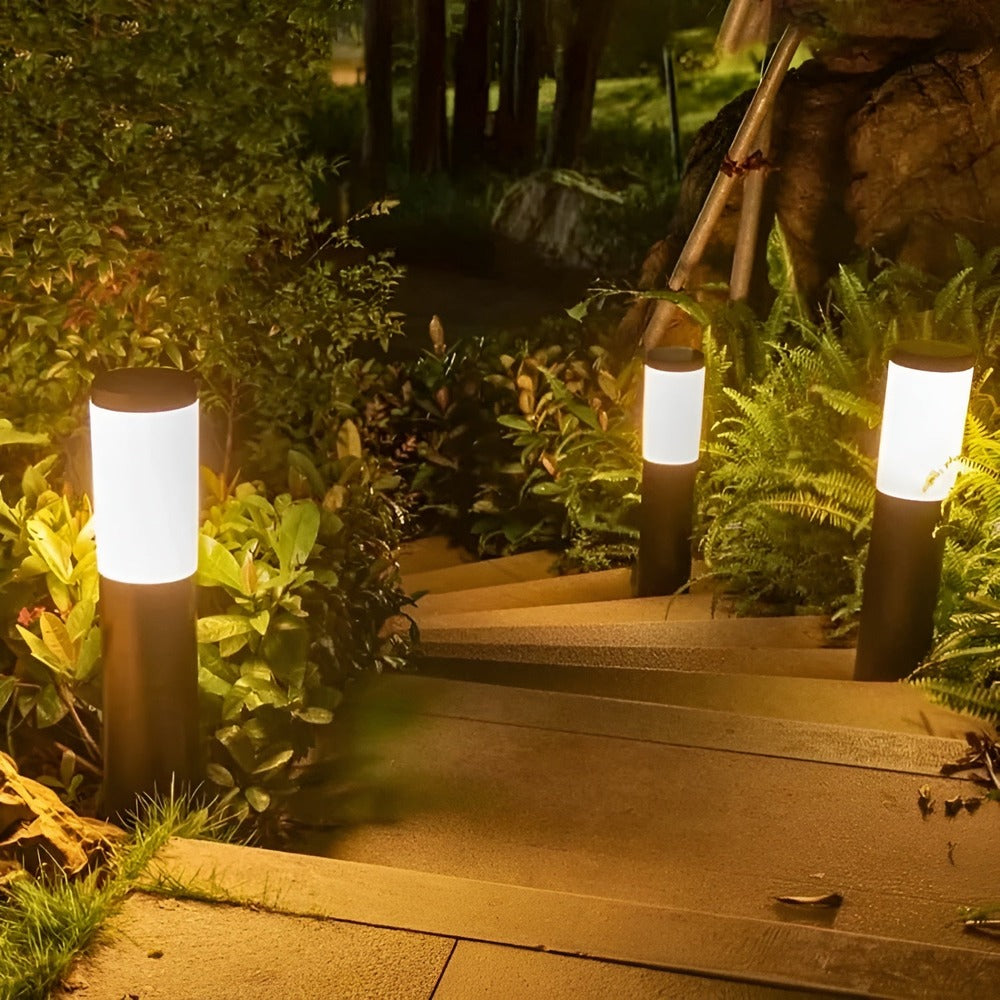 Stellorix – Potelet Solaire en Acier Inoxydable avec Capteur de Crépuscule Automatique