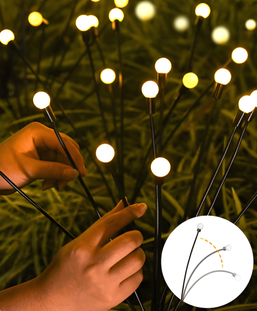 Lampes de jardin solaires en forme de lucioles pour le jardin et une utilisation extérieure