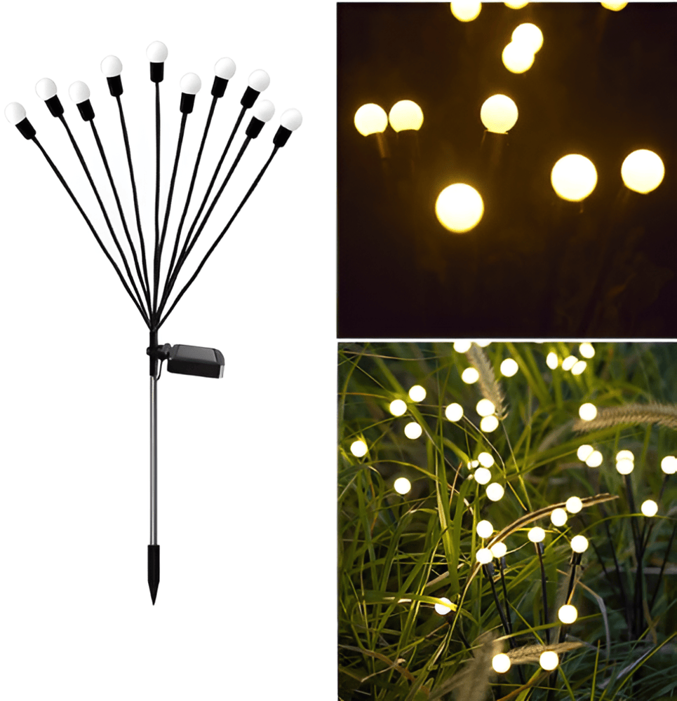 Lampes de jardin solaires en forme de lucioles pour le jardin et une utilisation extérieure