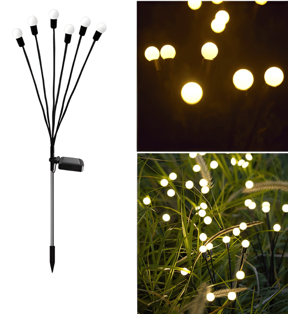 Lampes de jardin solaires en forme de lucioles pour le jardin et une utilisation extérieure