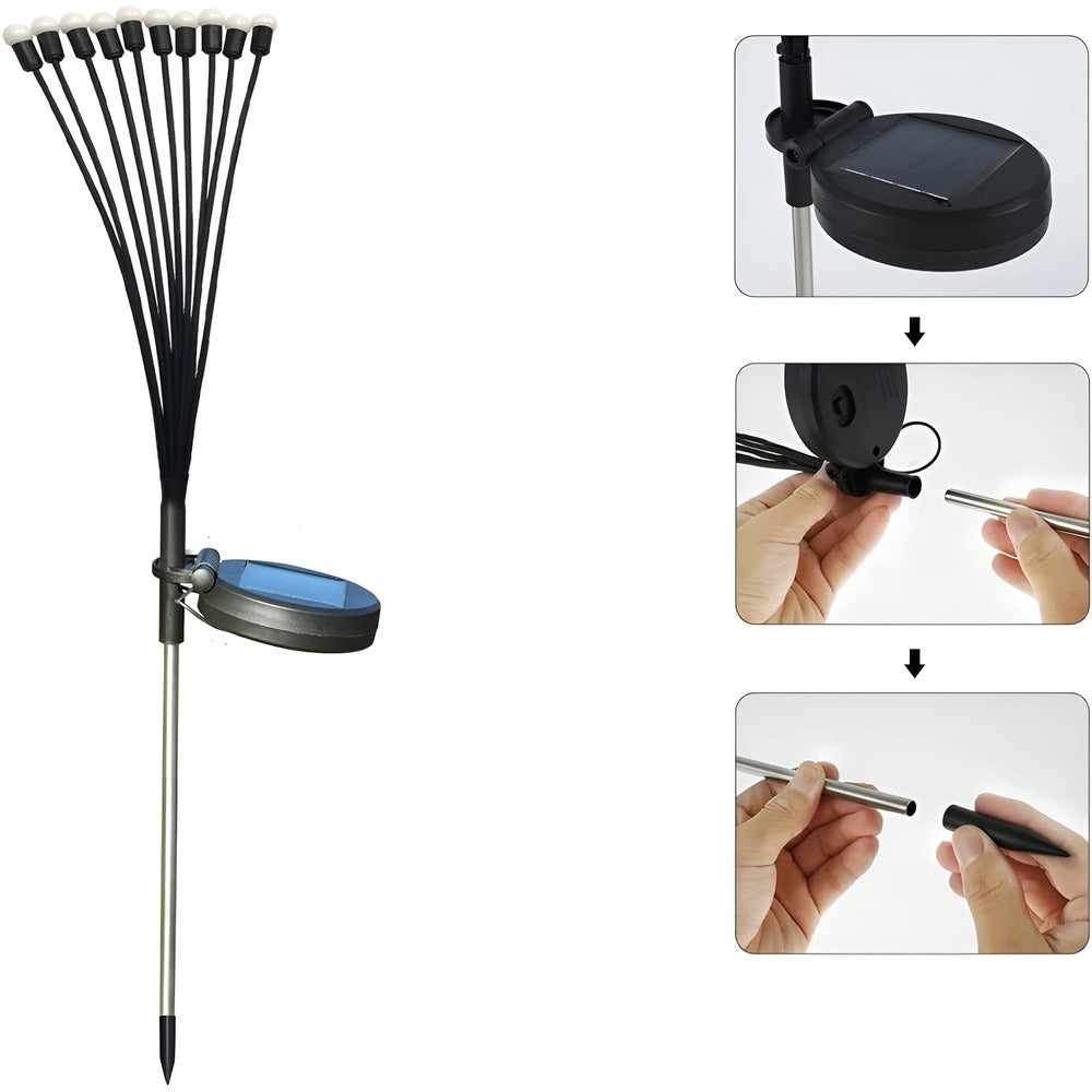 Lampes de jardin solaires en forme de lucioles pour le jardin et une utilisation extérieure