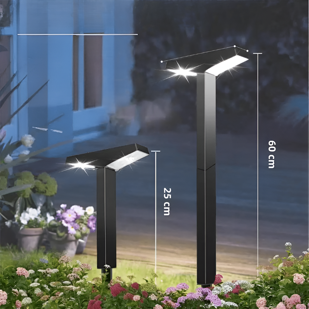 TerraBeam Glow – Éclairage solaire en design T (4-Pack) pour Jardin & Terrasse