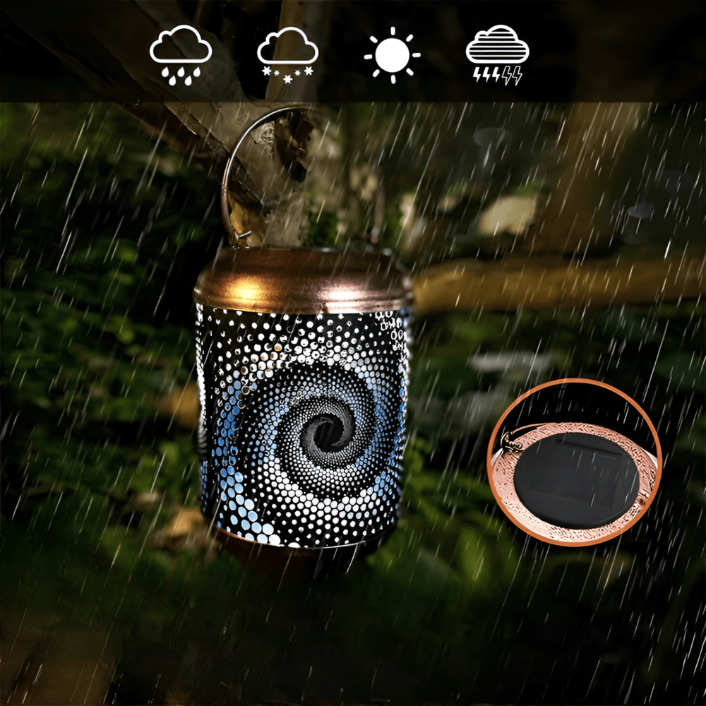Lampe de jardin LED solaire avec motif en spirale pour jardin et terrasse