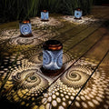 Lampe de jardin LED solaire avec motif en spirale pour jardin et terrasse