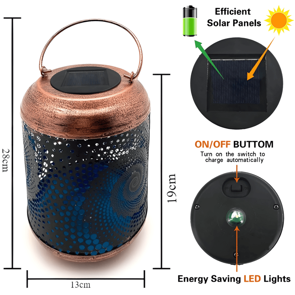 Lampe de jardin LED solaire avec motif en spirale pour jardin et terrasse