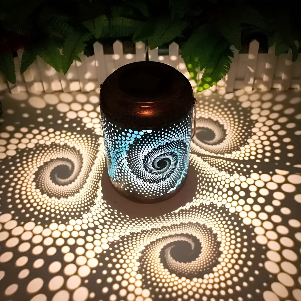 Lampe de jardin LED solaire avec motif en spirale pour jardin et terrasse