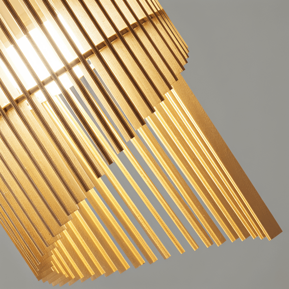 LignoSpira – Lampe de Plafond Cylindrique en Bois au Design Naturel