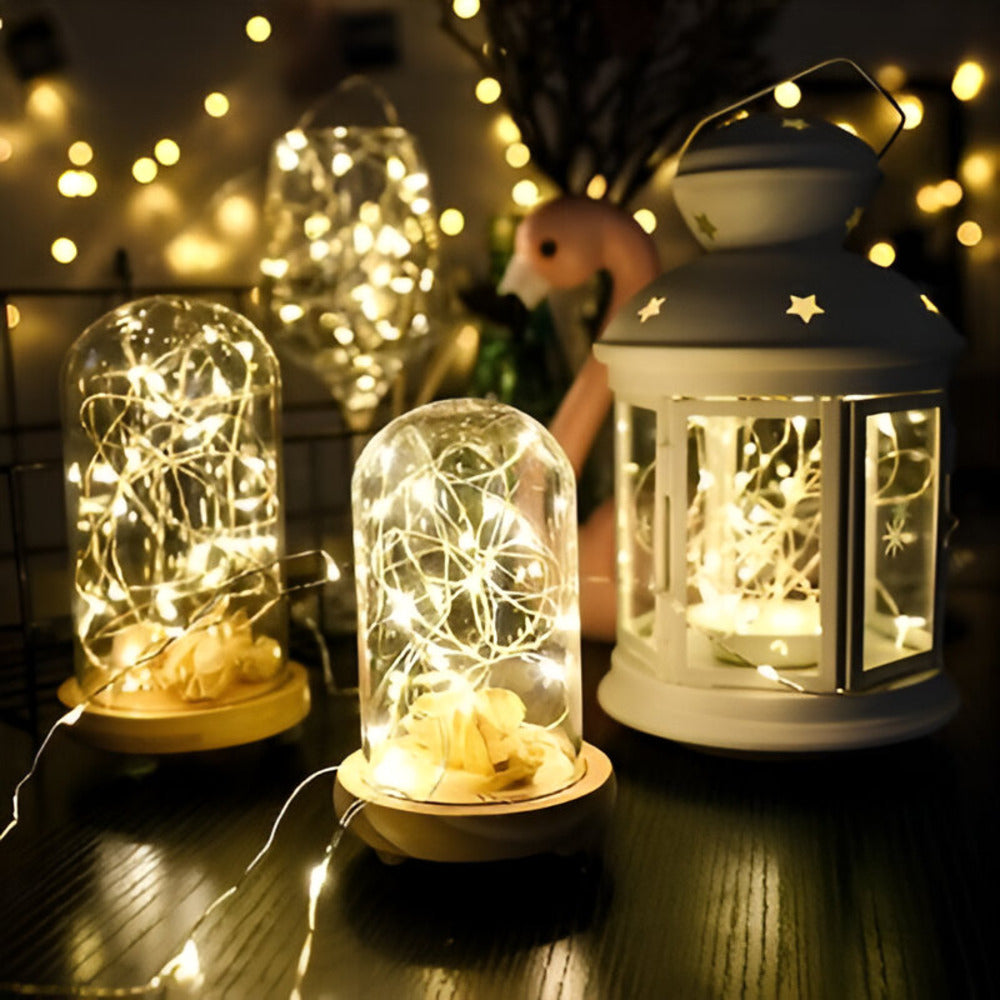 Guirlande lumineuse à LED solaire pour extérieur – éclairage d'ambiance avec une lueur chaleureuse
