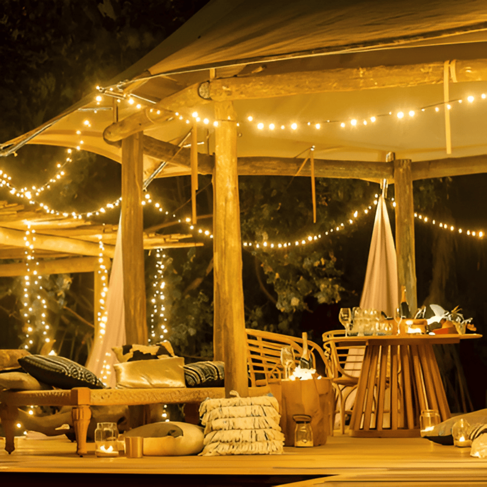 Guirlande lumineuse à LED solaire pour extérieur – éclairage d'ambiance avec une lueur chaleureuse