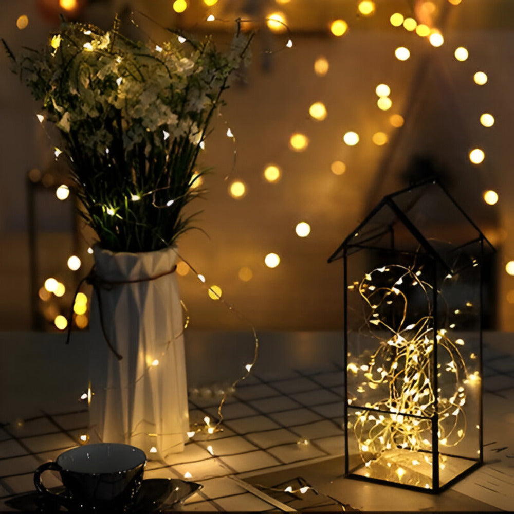 Guirlande lumineuse à LED solaire pour extérieur – éclairage d'ambiance avec une lueur chaleureuse