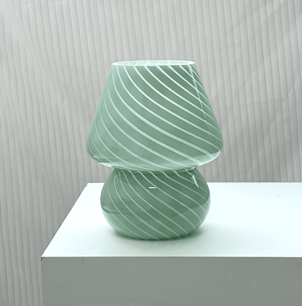 Striped Glow - Une Lampe de Bureau Soufflée à la Main en Verre Rayé