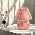 Striped Glow - Une Lampe de Bureau Soufflée à la Main en Verre Rayé